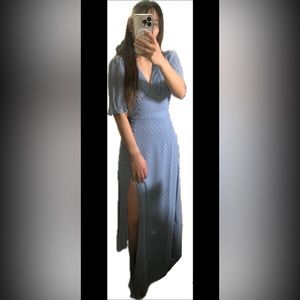 Lulu’s Save Your Love for Me Swiss Dot Two Piece Maxi Dress